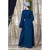 Designer Embroidery abaya with bell sleeves- Teal green